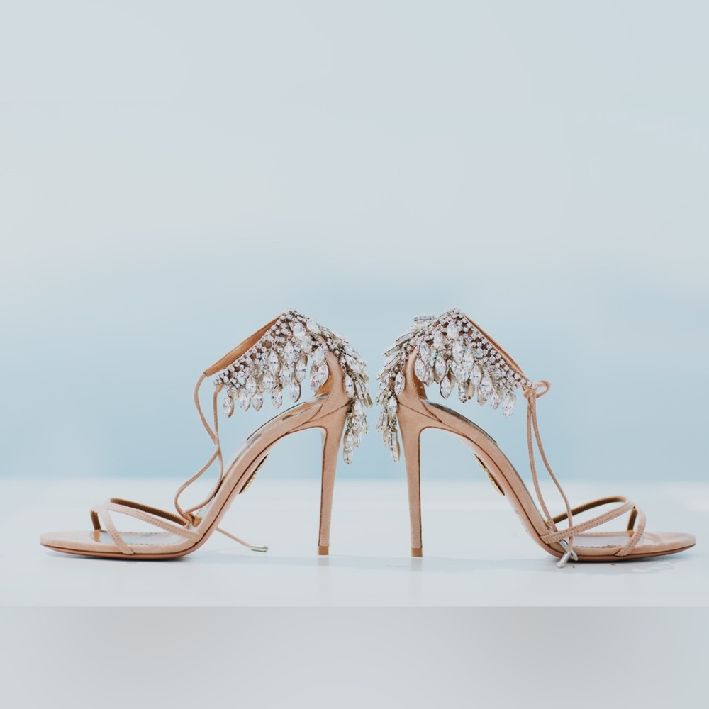 New AQUAZZURA Eden suede sandals 40.5 - Picture 8 of 17